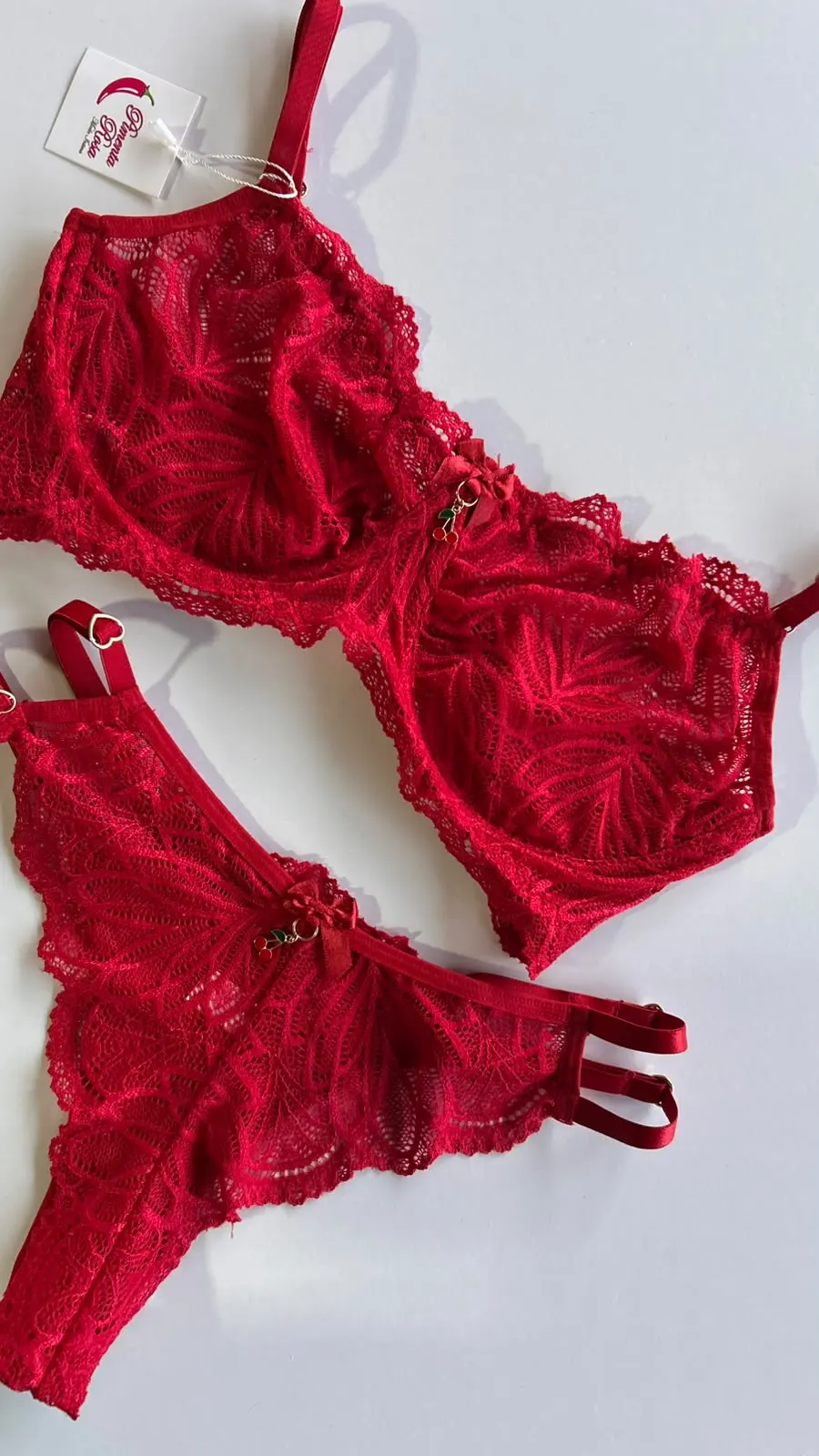 Conjunto sem Bojo com aro Cereja